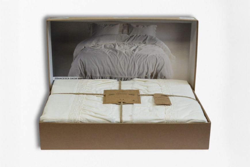 Постільна білизна Limasso Stonewashed Francesca розмір євро Snow Whit 40963-К фото